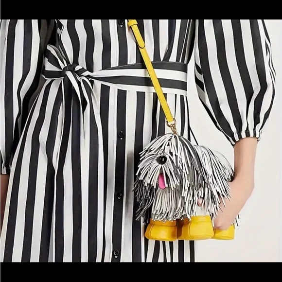 Whimsical Dog-Shaped Handbag with Yellow Strap NWOT - Picture 3 of 9